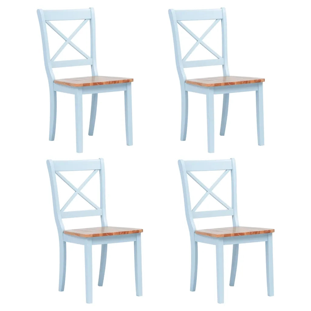 Sedie da Pranzo 4 pz Grigie e Legno Chiaro in Massello di Hevea cod mxl 10051