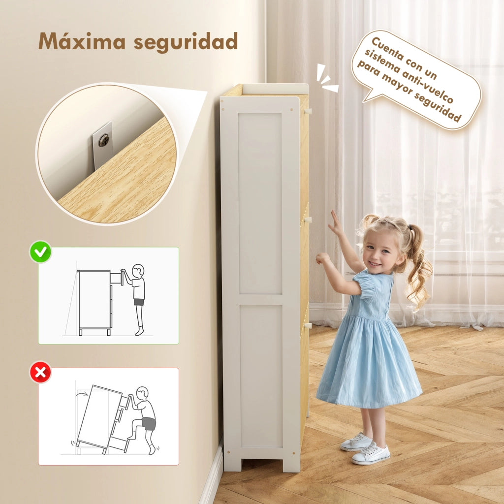 Armadio per Scarpe con 3 Ante in Bamb¨´ ¨C zephmum ¨C Bianco e Naturale 60x40x138