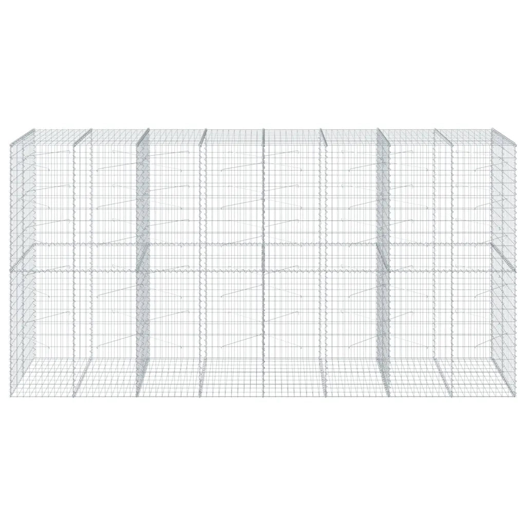 Cesto Gabbione con Copertura 400x100x200 cm in Ferro Zincato 3295231