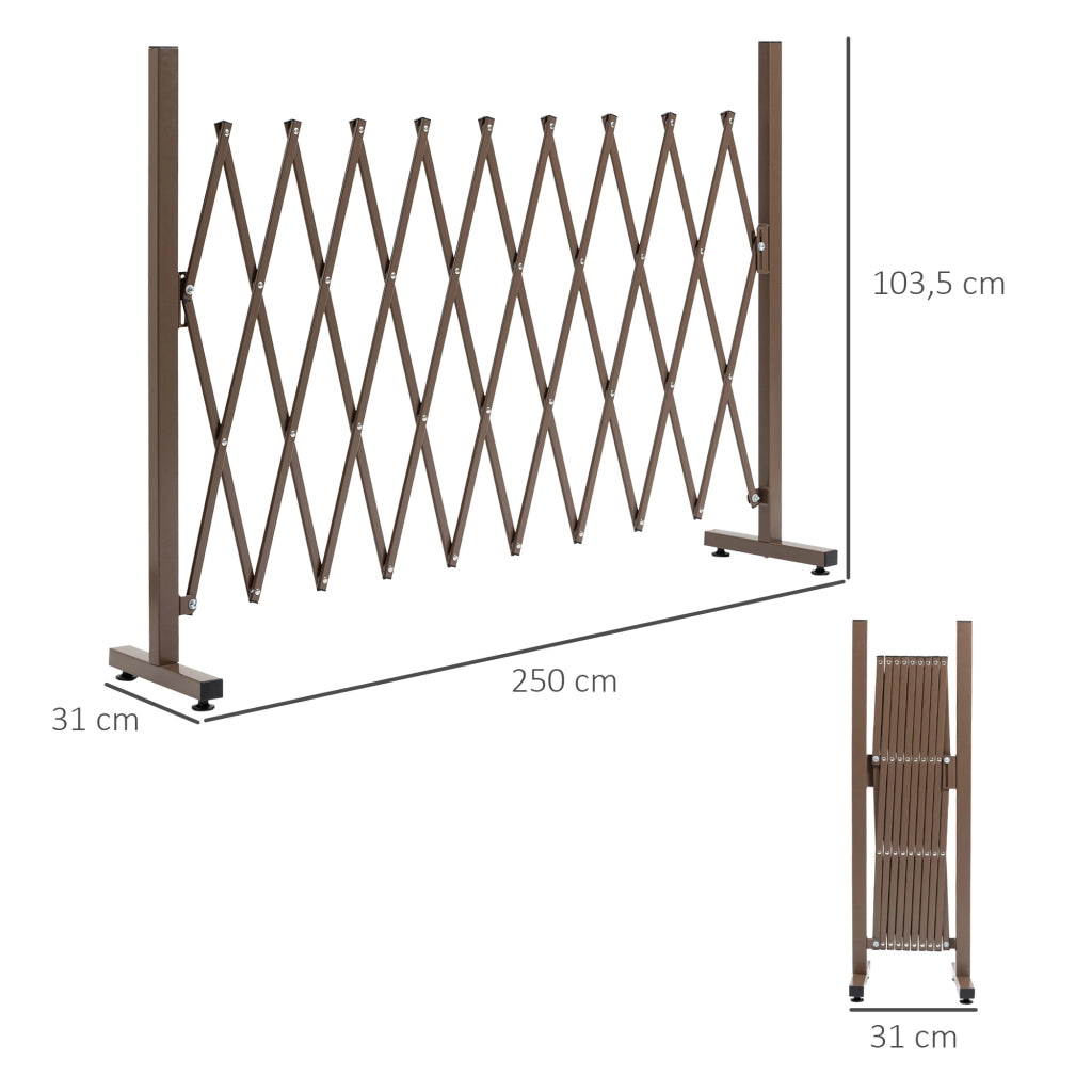 Barriera di Sicurezza Estensibile ¨C zephmum ¨C Colore Cioccolato 250x31x104 cm