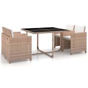 Set di mobili da giardino mobili da esterno 5 pezzi con cuscini resina intrecciata beige 02_0016430