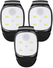 Lampada LED a 3 celle con clip, dotata di lampada LED principale, funzione di ricarica USB, clip notturna con 4 posizioni e lampada minima ricaricabile, ideale per jogging, campeggio e attività all'aperto.
