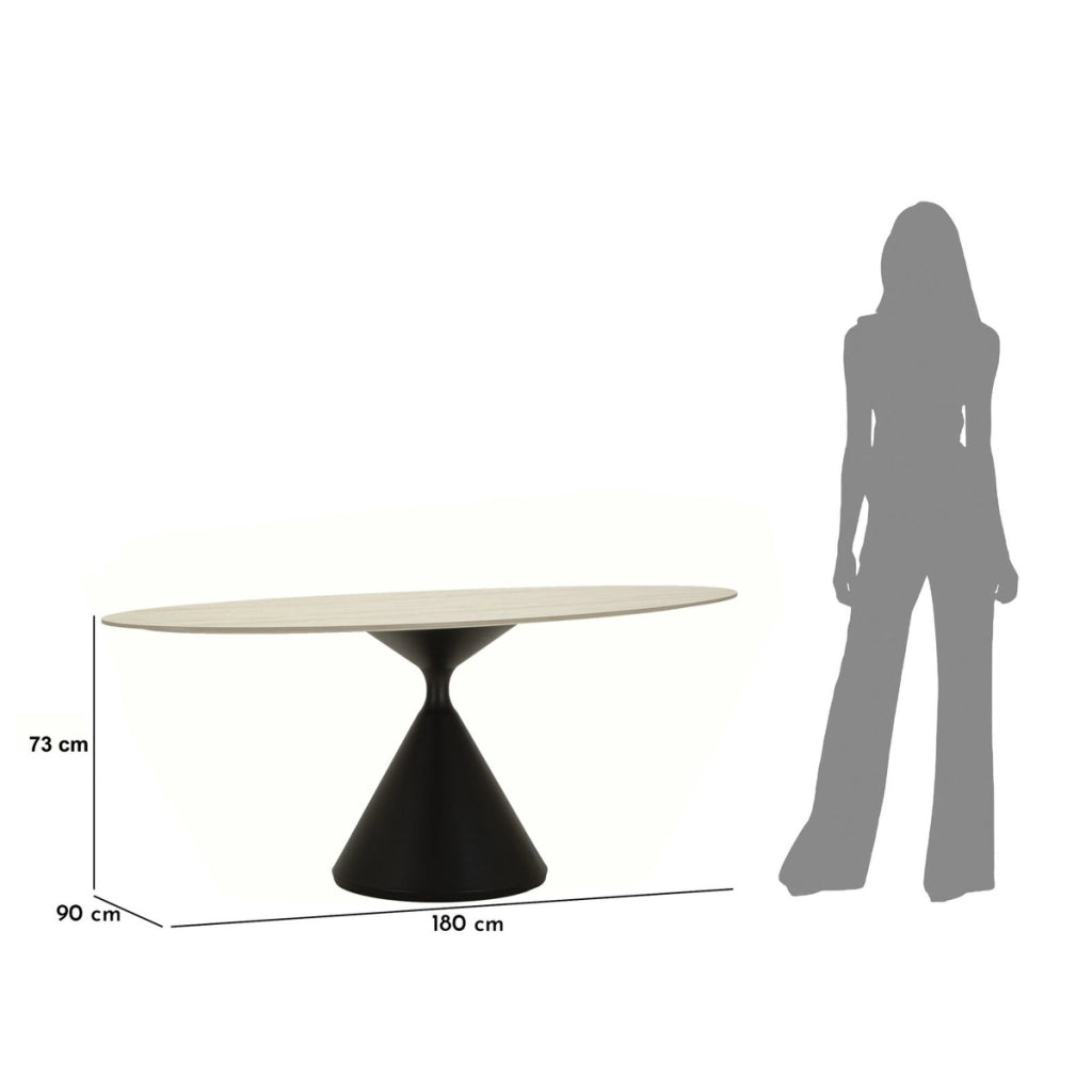 Tavolo VKH893, Nero, MDF, 180x90x76 cm