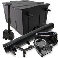 Set Filtro 60.000l Chiarificatore laghetto 72W Pompa NEO8000 70W Tubo 25m Pompa da fontana
