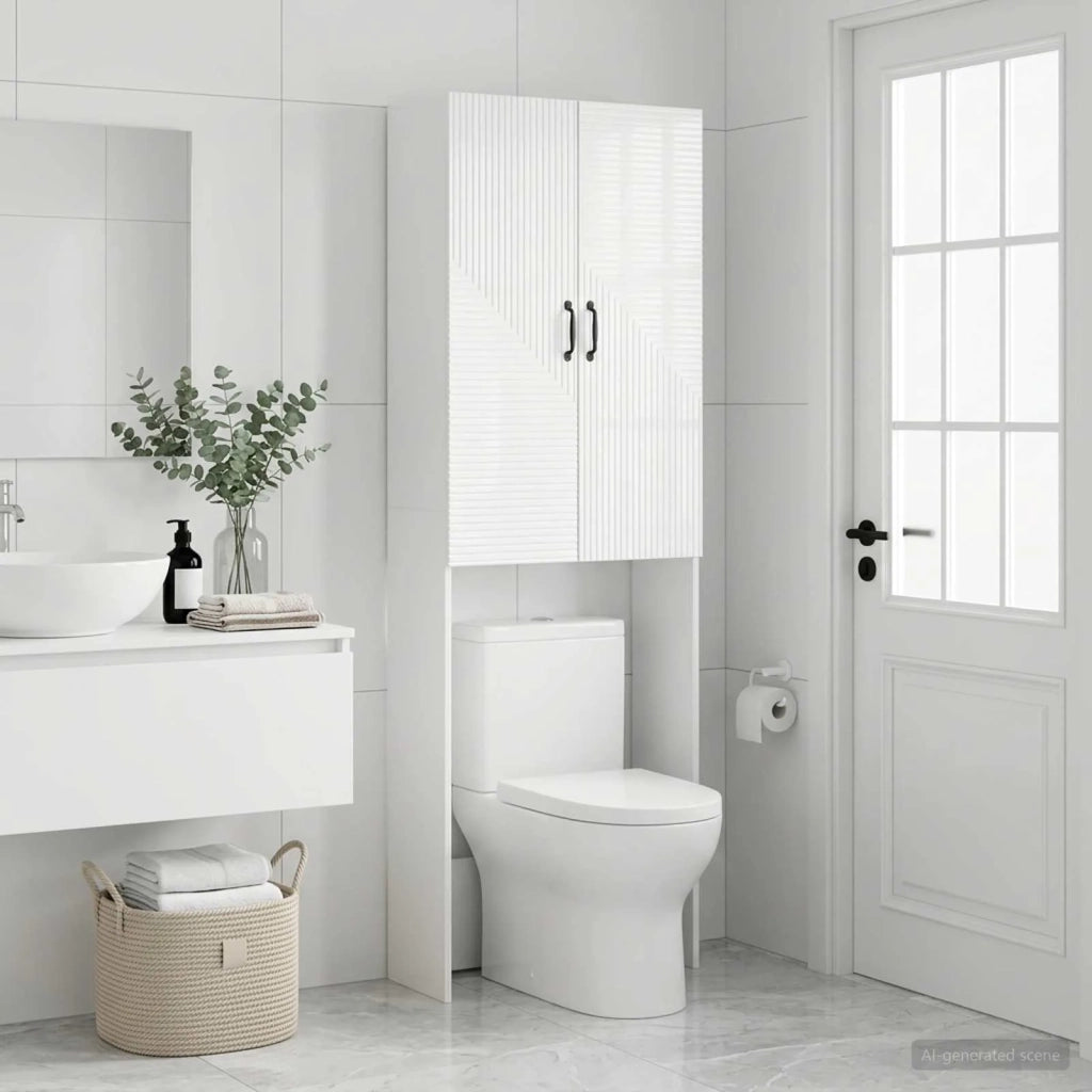 Mobile Bagno HAARLEM Bianco Lucido 66 x 25,5 x 190 cm 896919