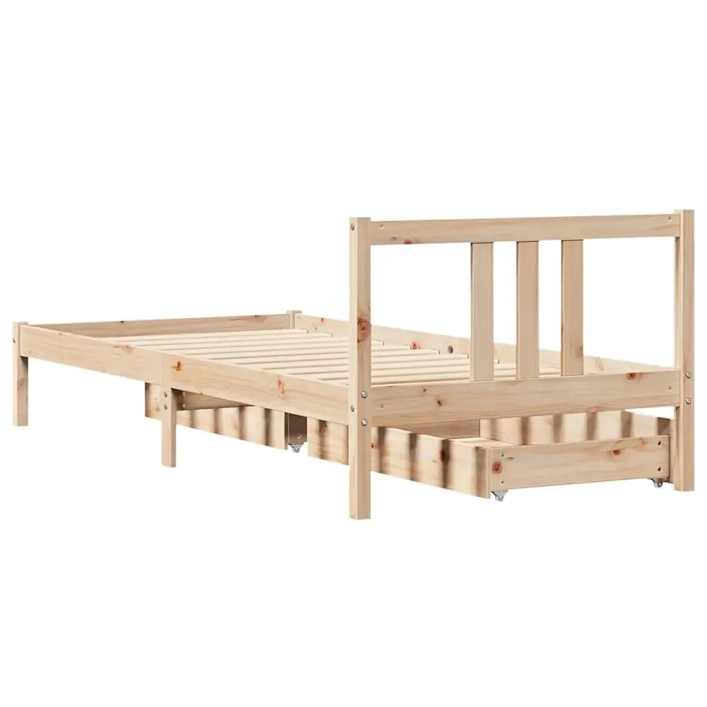 vidaXL Letto senza Materasso 75x190 cm in Legno Massello Pino