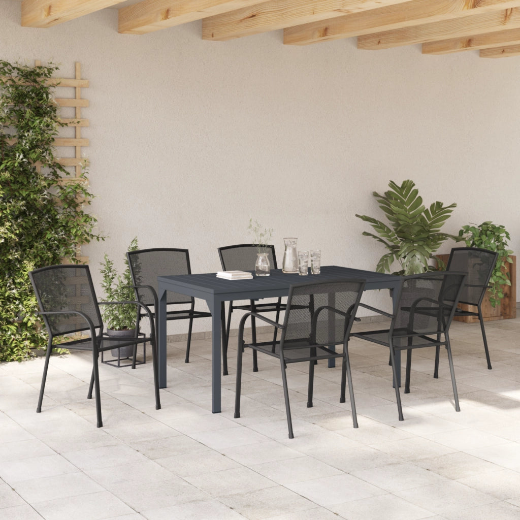 Set da pranzo da giardino 7 pezzi Acciaio antracite