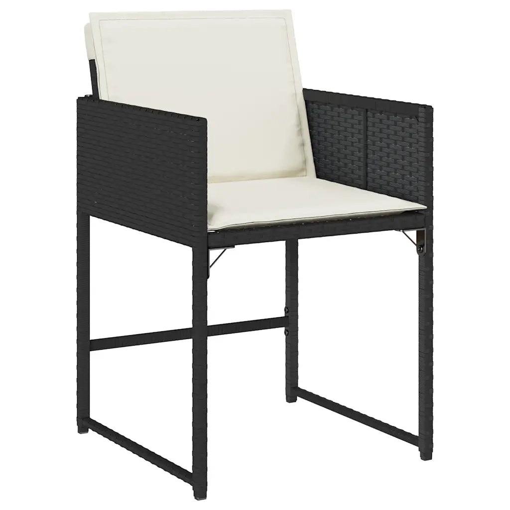 Set da Pranzo da Giardino 11 pz con Cuscini in Polyrattan Nero 3278093