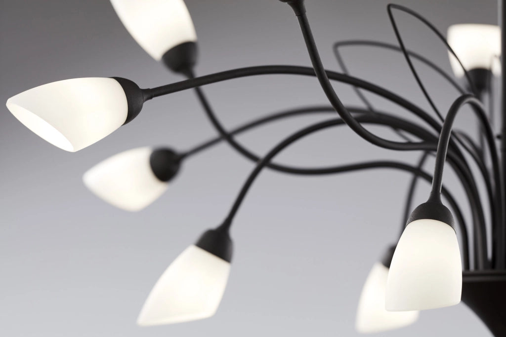 Lampadario GLORIOSA Jupiter nero opaco 15xG9 a catena