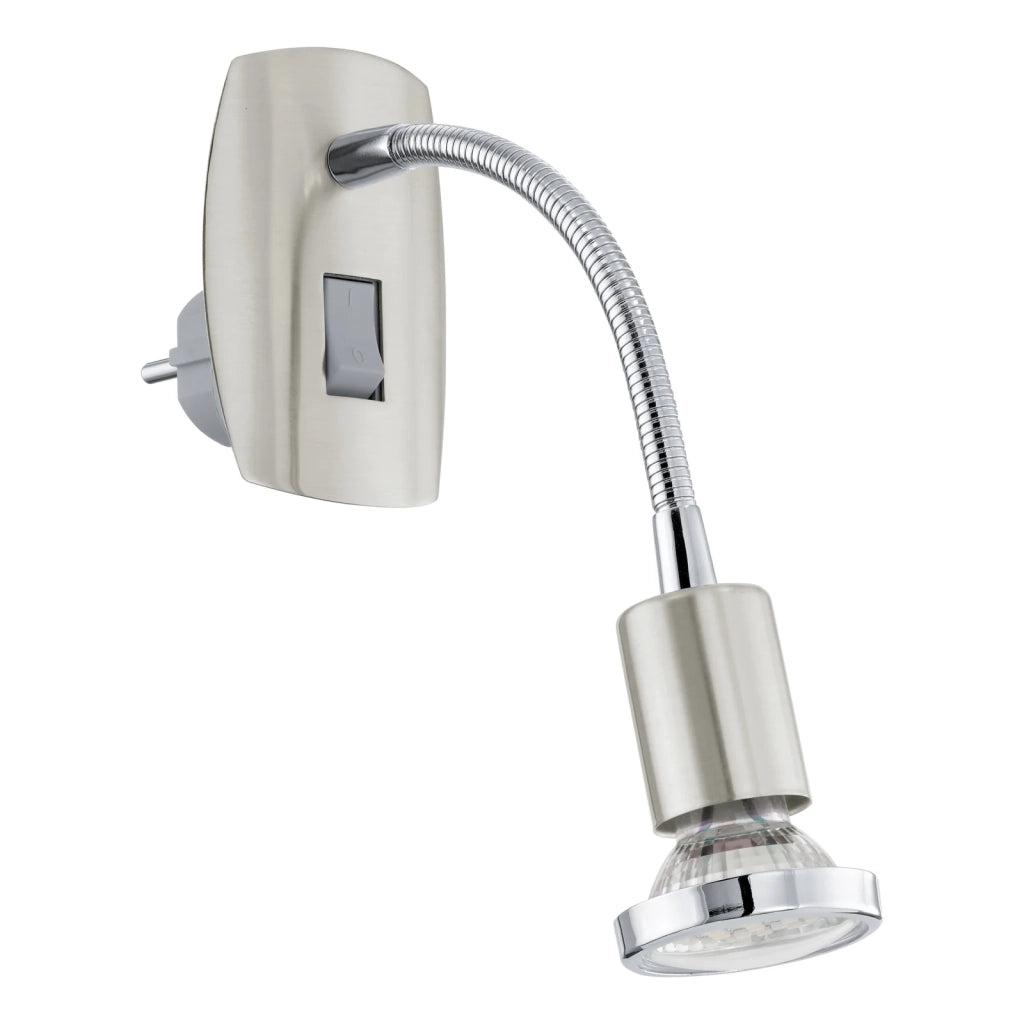 Applique Presa Moderna Mini 4 Acciaio Grigio 1 Luce Gu10 2,8