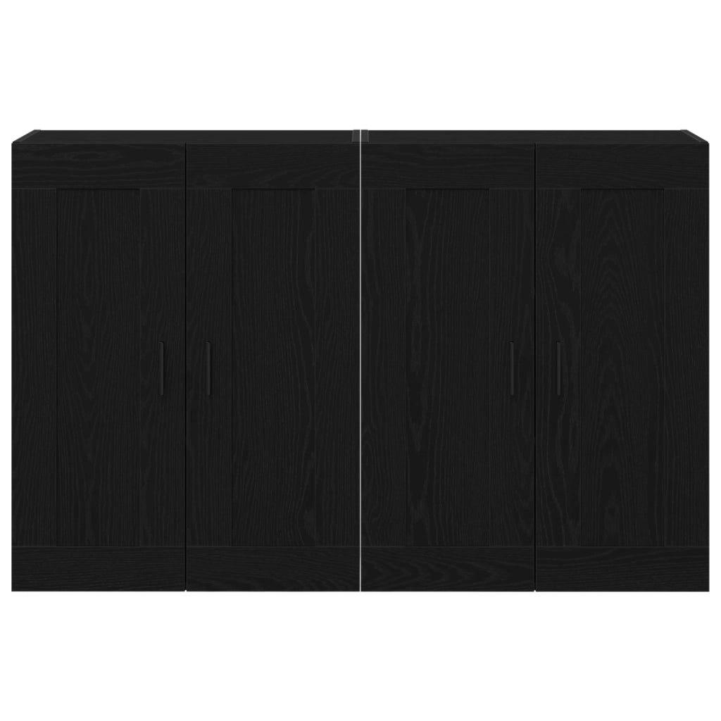 Armadi a Muro 2 pz Legno Ingegnerizzato Rovere Nero