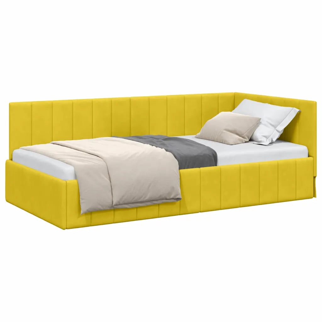 vidaXL Cornice del letto ad angolo Giallo 100 x 200 cm Velluto