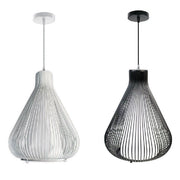 Trade Shop - Lampadario Soffitto Attacco E27 Bianco Nero Moderno Sospensione Regolabile B18 -