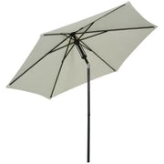 Ombrellone da Giardino Inclinabile a Spinta Manuale con Ventilazione in Metallo Poliestere ad Alta Densità 180g/m², Grigio Chiaro