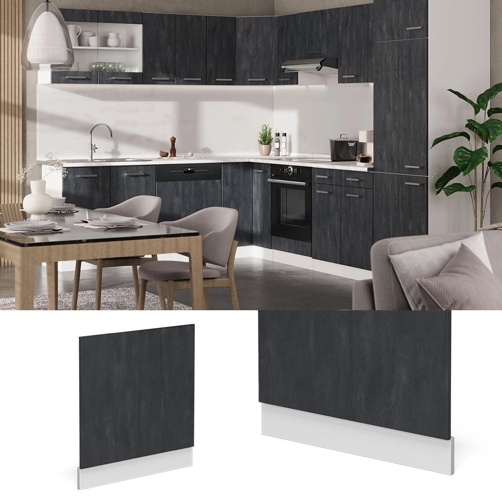 Pannello frontale R-Line Calce nera/Bianco 60 cm PL Antracite Vicco