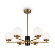 Maytoni Lampadario moderno Marble 6 luci E27 ottone metallo vetro