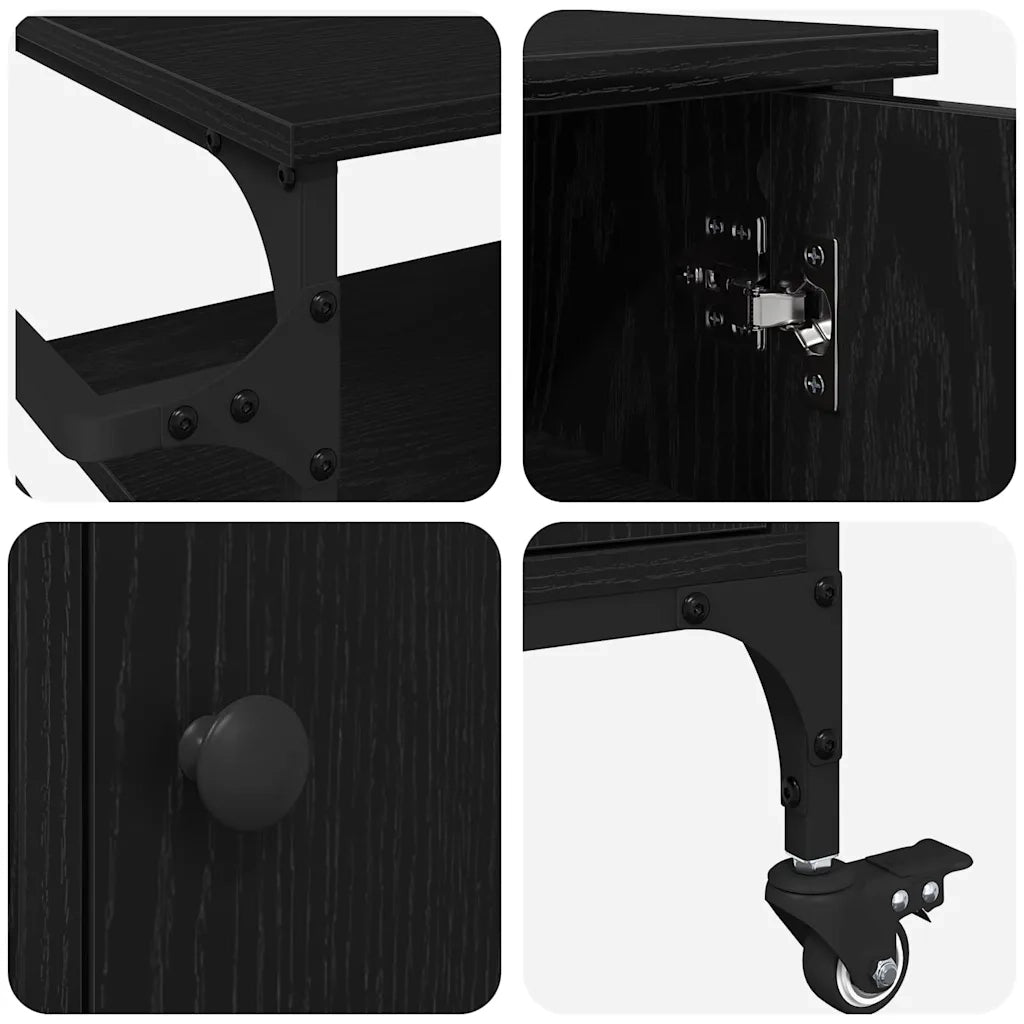 Carrello da Cucina Rovere Nero 87,5 x 39 x 84,5 cm 871665
