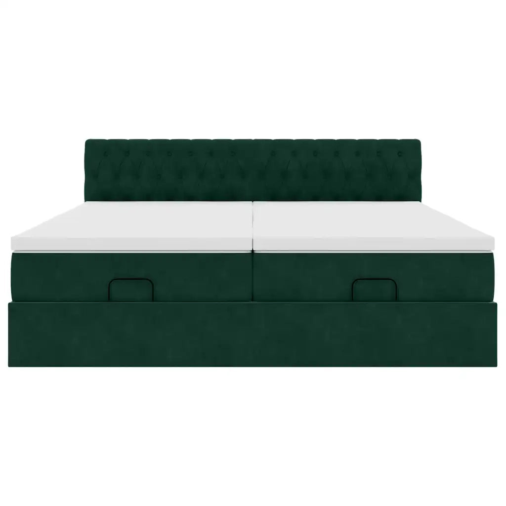 Struttura Letto Pouf con Materassi 180x200 cm Velluto 3312095