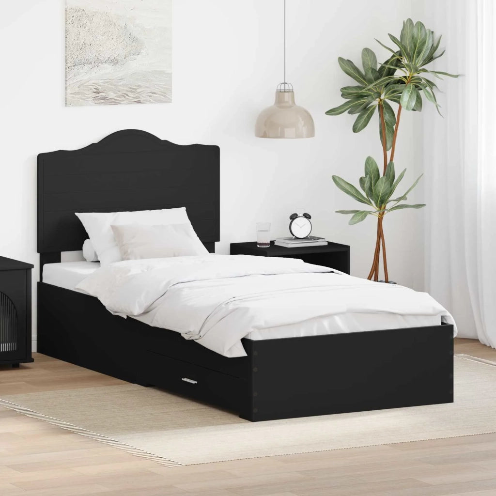 Struttura del letto Nero 100 x 200 cm Legno multistrato