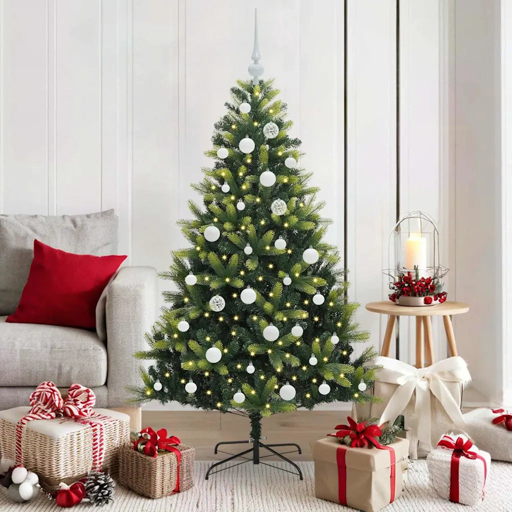 Albero di Natale | Decorazioni natalizie Artificiale Pieghevole 150 LED Verde 150 cm