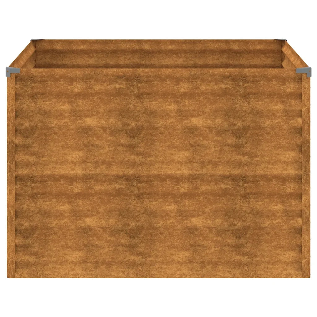 Fioriera Rialzata da Giardino-Vaso da Esterno-Fioriera Elevata 100x100x69 cm in Acciaio Corten