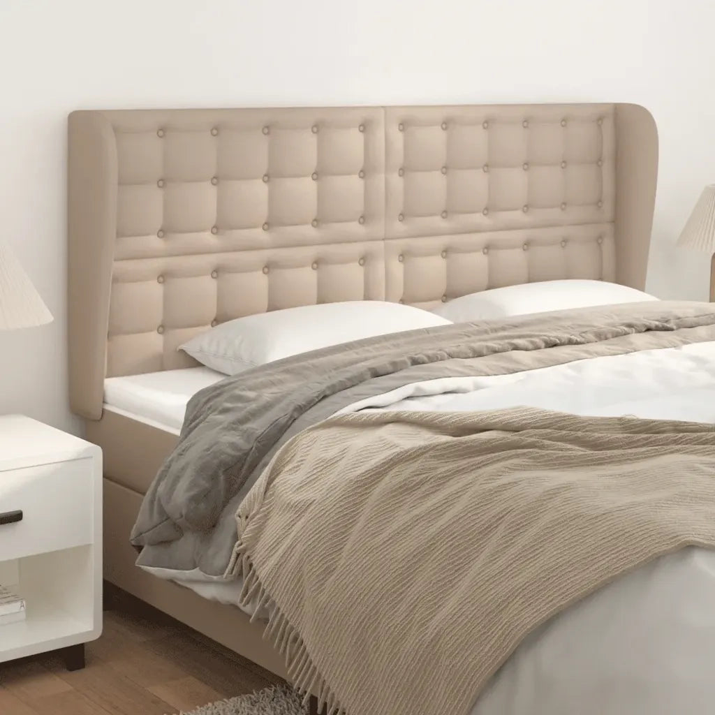 Testiera ad Orecchio Cappuccino 163x23x118/128 cm in Similpelle