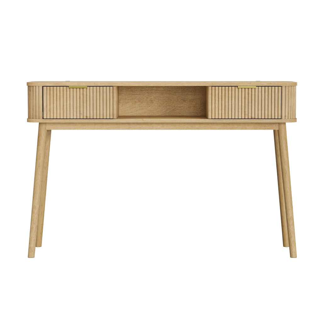 Scrivania con cassetti e ripiano ¨C Minimal ¨C Rovere multistrato 90x50x75