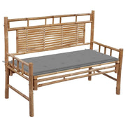 Panca da Giardino con Cuscino 120 cm in BambÃ¹cod mxl 96514