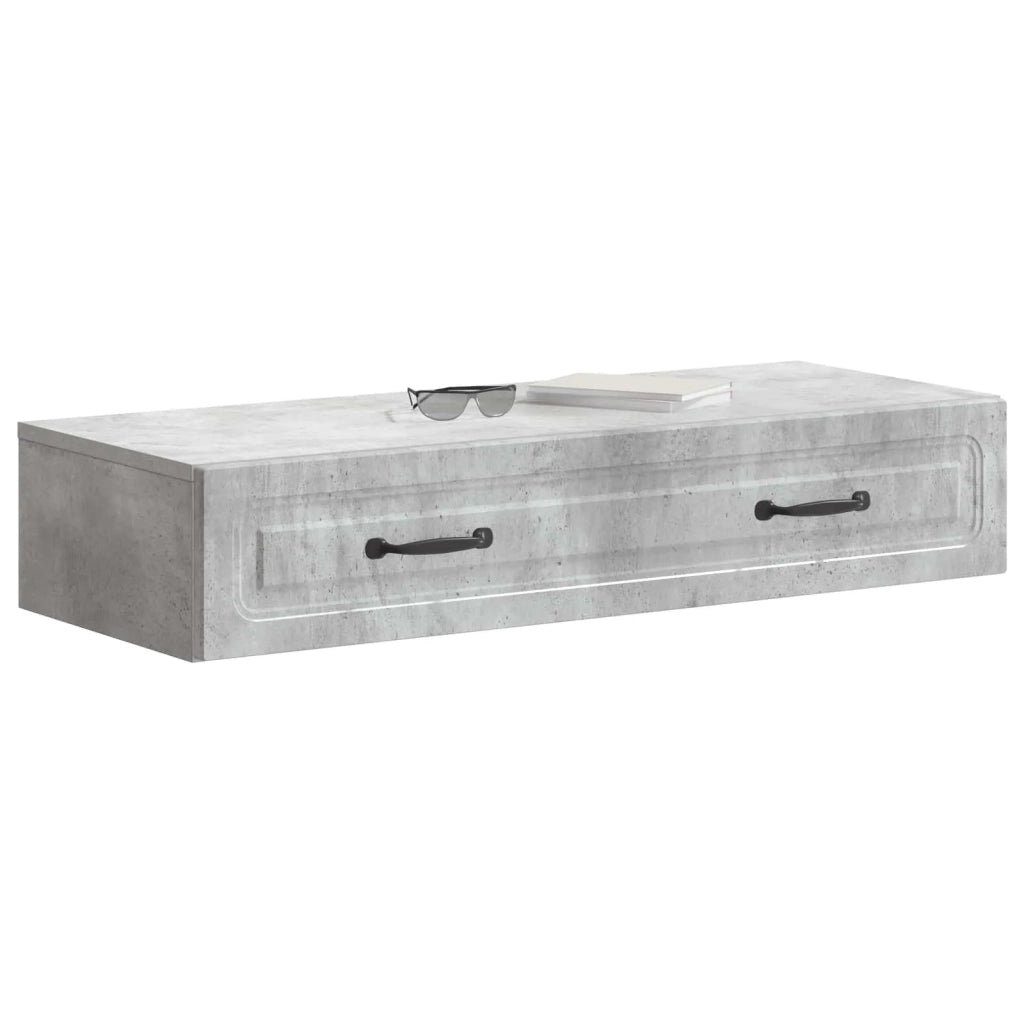 Tavolino da Parete Laterale Grigio Cemento 87,5 x 34,5 x 17 cm 899348
