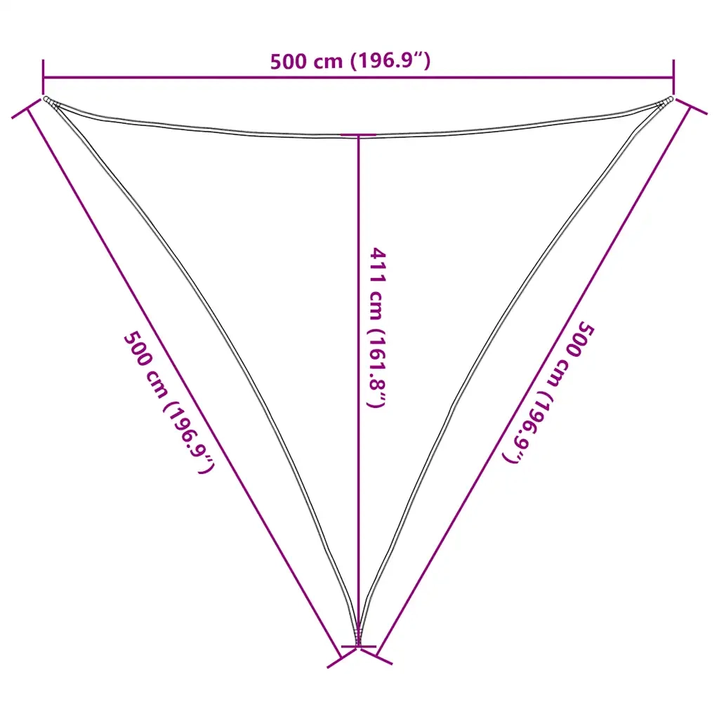 Vela Parasole 160 g/m² Triangolare Blu 5x5x5 m in HDPE 311537