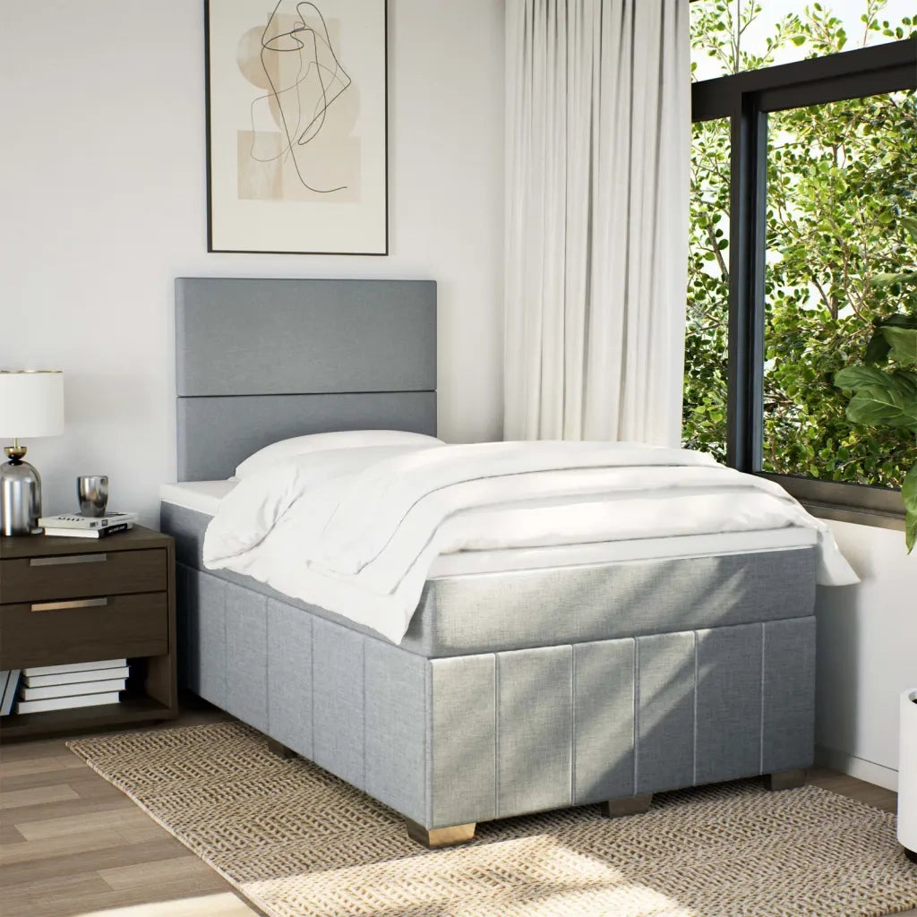 Giroletto a Molle con Materasso Grigio Chiaro 120x200cm Tessuto 3291628