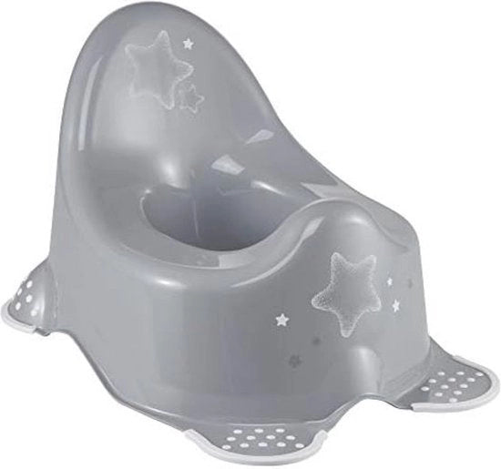 Plaspot per bambini con superficie antiscivolo e protezione da spruzzi, colore grigio, per età compresa tra 1,5 e 3 anni.