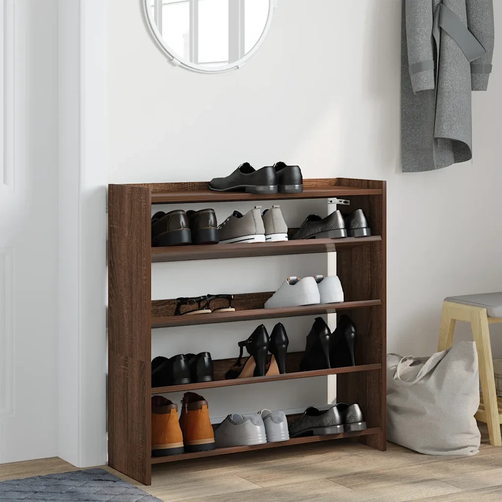 Scarpiera | Mobile per scarpe Rovere Marrone 80x25x81 cm in Legno Multistrato