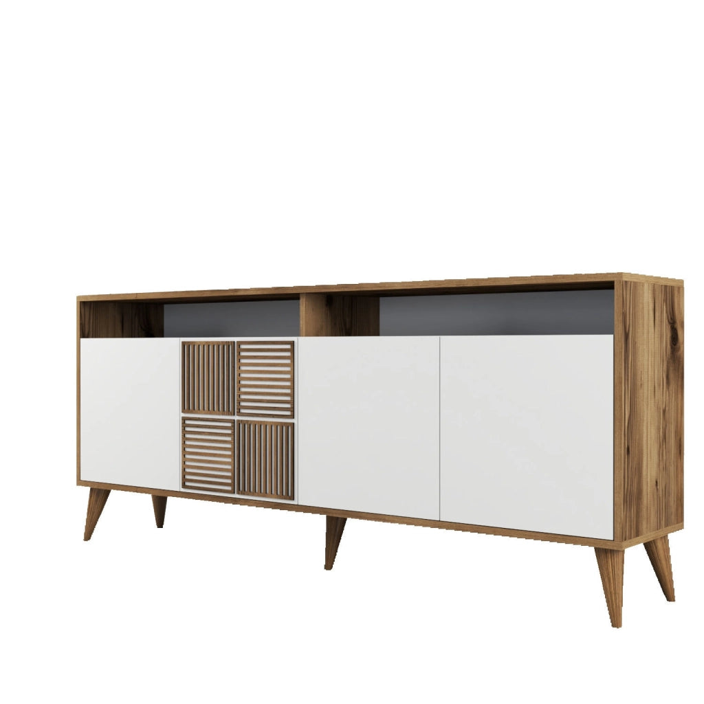 Credenza in legno "Milano" - 180 x 35 x 78 cm - Bianco