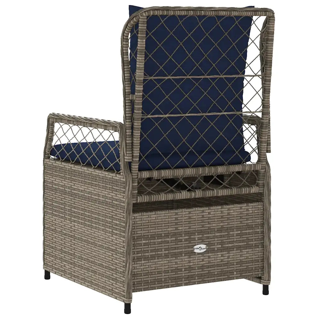 Sedie da giardino reclinabili 2 pz in Polyrattan Grigio 368668