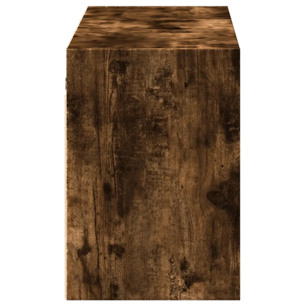 Mobile TV a Parete con Luci LED Rovere Fumo 130x31x45 cm 852303