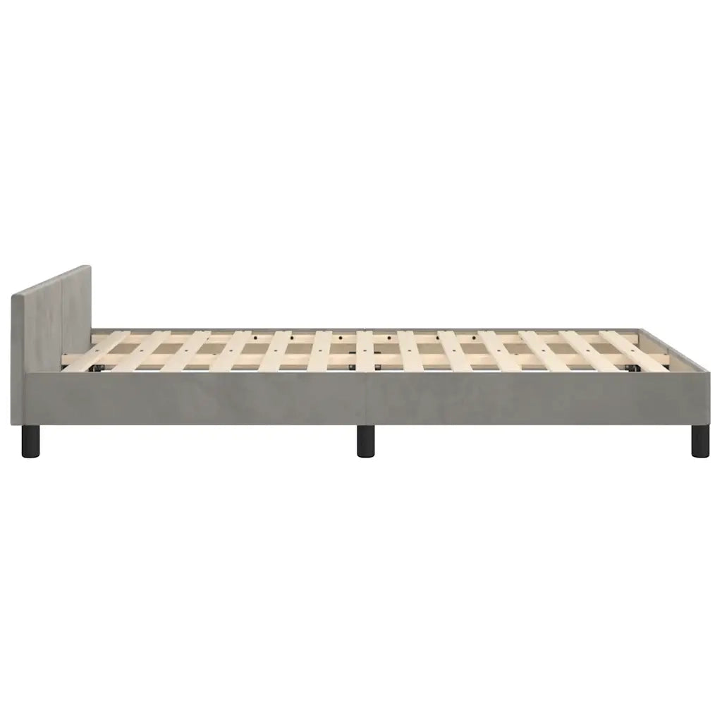 Giroletto senza Materasso-Struttura Letto Grigio Chiaro 120x200 cm Velluto 266002