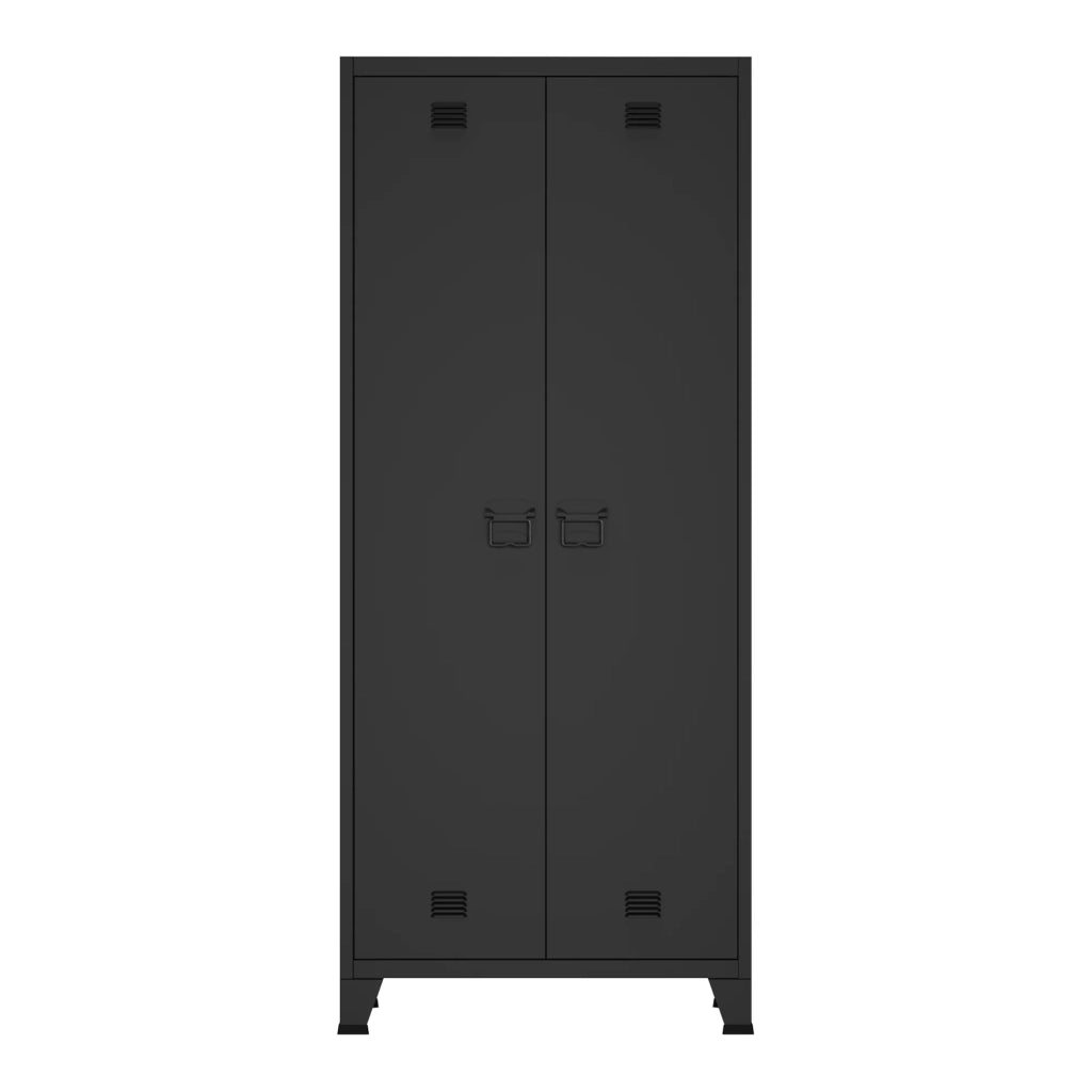 Mobiletto/scaffale per camera da letto in acciaio nero 180 x 90 x 40 cm 03_0008873