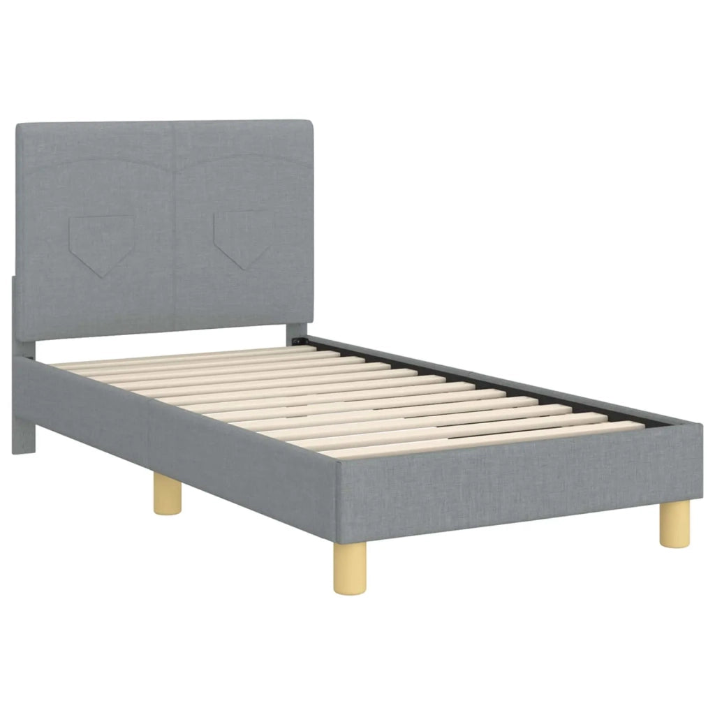 Struttura letto bambini con testata Grigio chiaro 80 x 160 cm