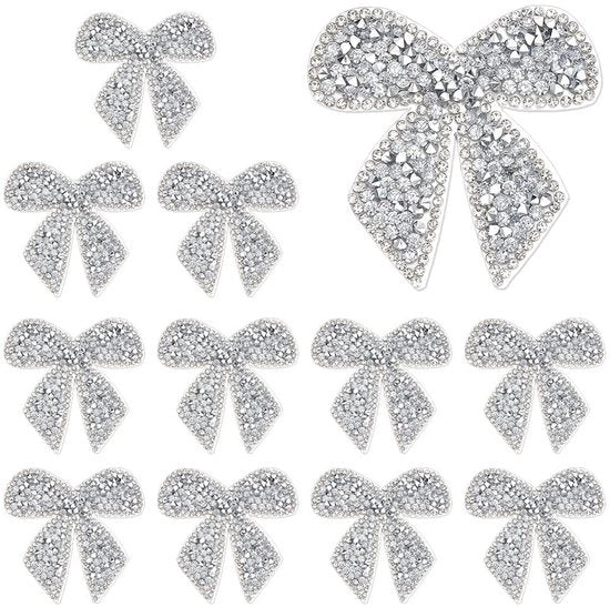 Strass Patches per Strik - 16 pezzi - Decorazione per Abbigliamento - Arte Fai da Te - Dimensioni: circa 55 x 57 mm