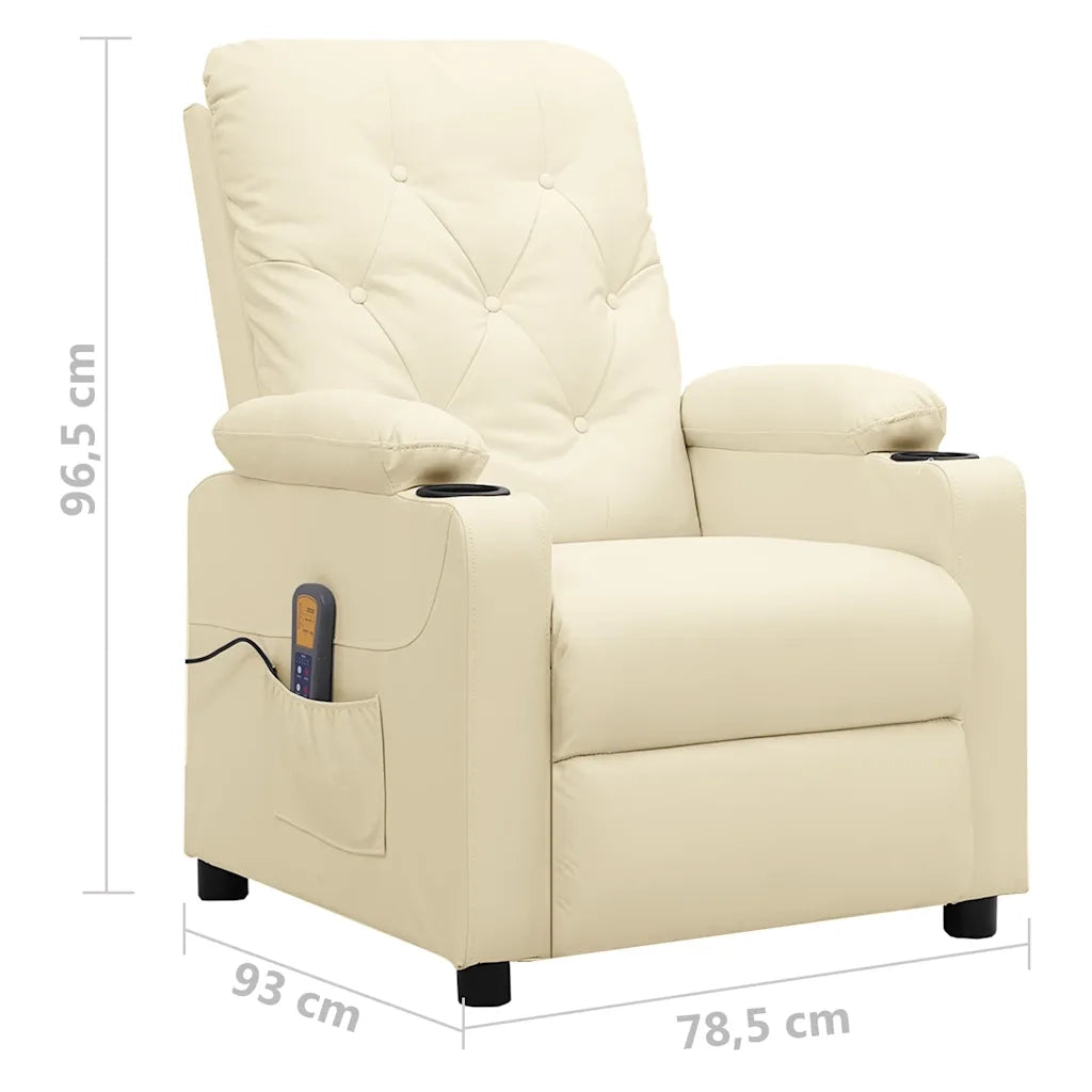 Poltrona Massaggiante Crema in Similpelle 339132