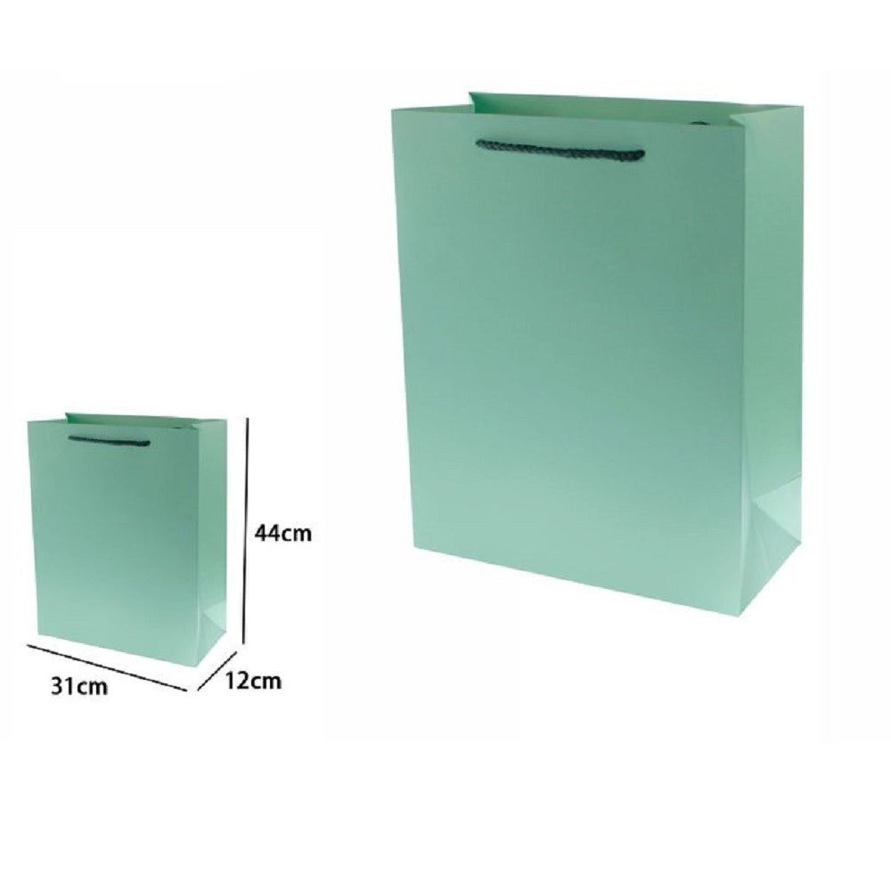 Trade Shop - Set 3 Pz Buste Borsa Regalo Sacchetti 44x31x12 Cm 69909 Verde Con Manico Cordino -