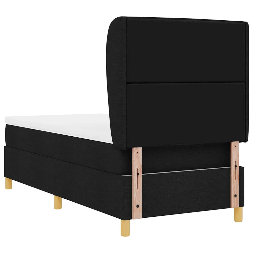 Letto a molle con materasso Nero 190 x 90 cm Tessuto 3340664