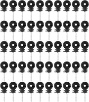 Accessori per recinzioni elettriche - Isolatori a vite - 50 pezzi isolatori a vite neri per recinzioni a filo spinato - Accessori per recinzioni elettriche con vite con avvallamento