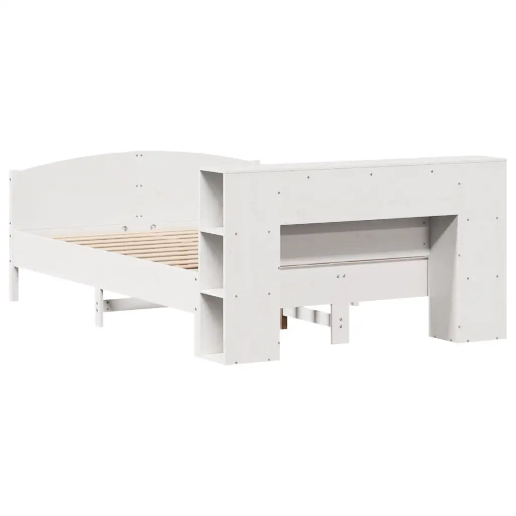 Letto Libreria senza Materasso Bianco 120x200 cm Legno di Pino