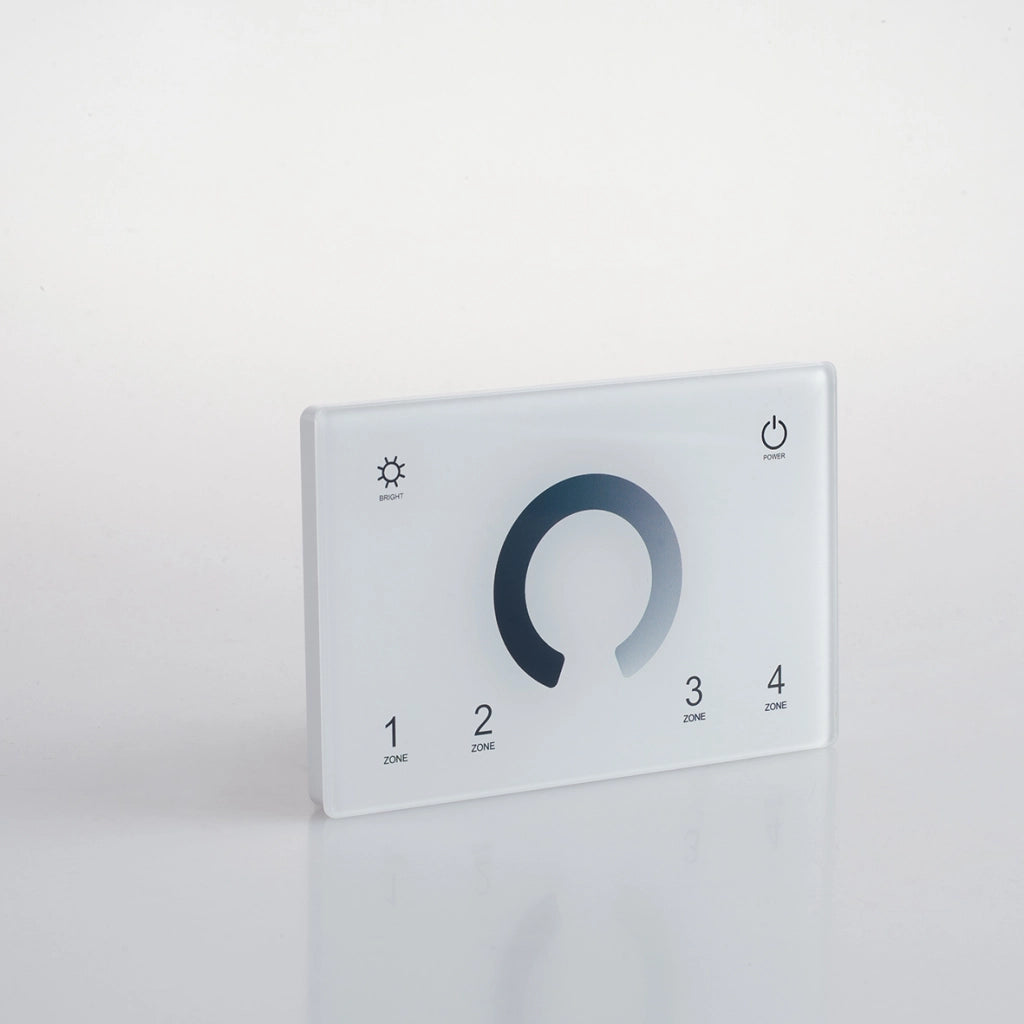 WALLPAD RF 2,4G CONTROLLO DIMMER VARIALUCE 4 ZONE 1 CANALE 230V COLLEGABILE CON DMX512 12X8X3,7CM