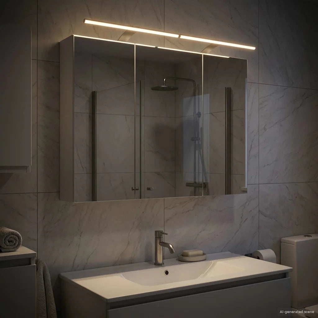 Mobiletto per specchio da bagno Bianco 100 x 14,5 x 70 cm