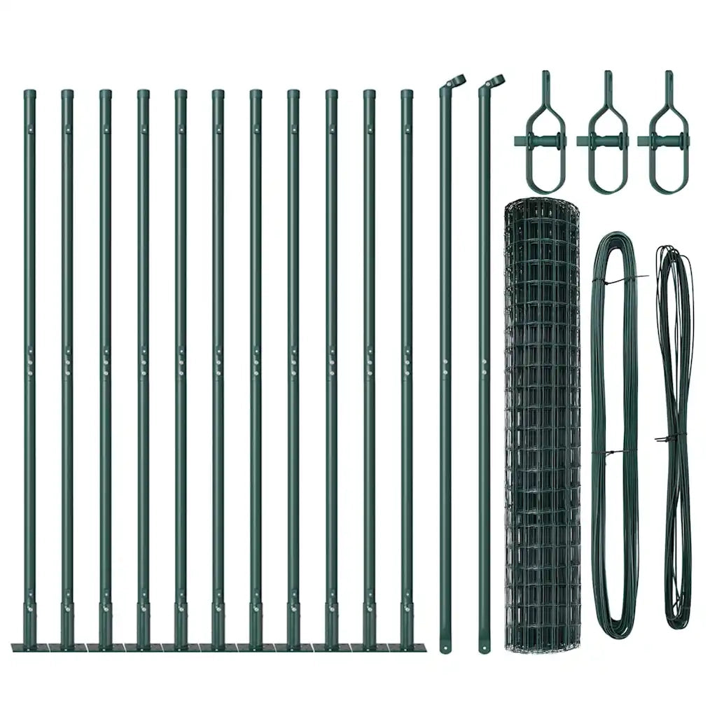 Recinzione da Giardino | Recinzione con Posto Verde 1,2 x 25 m Acciaio e PVC