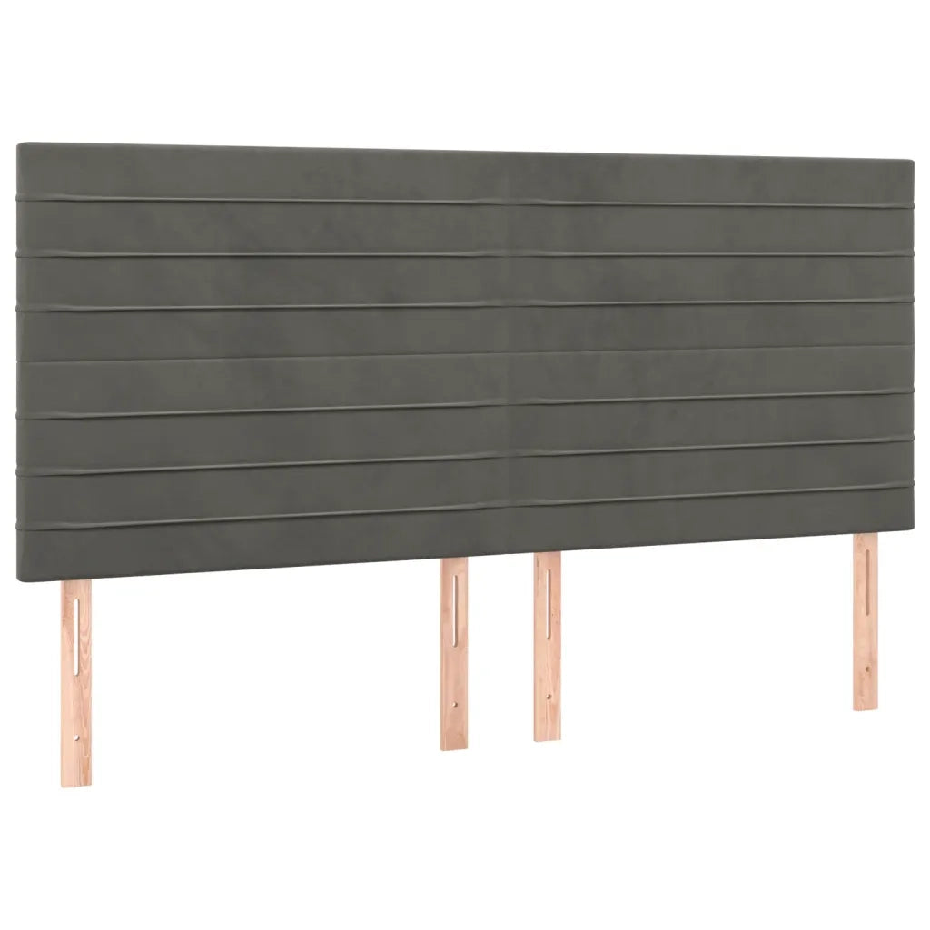 Testiera a LED GrigioScuro 200x5x118/128cm in Velluto cod mxl 37556