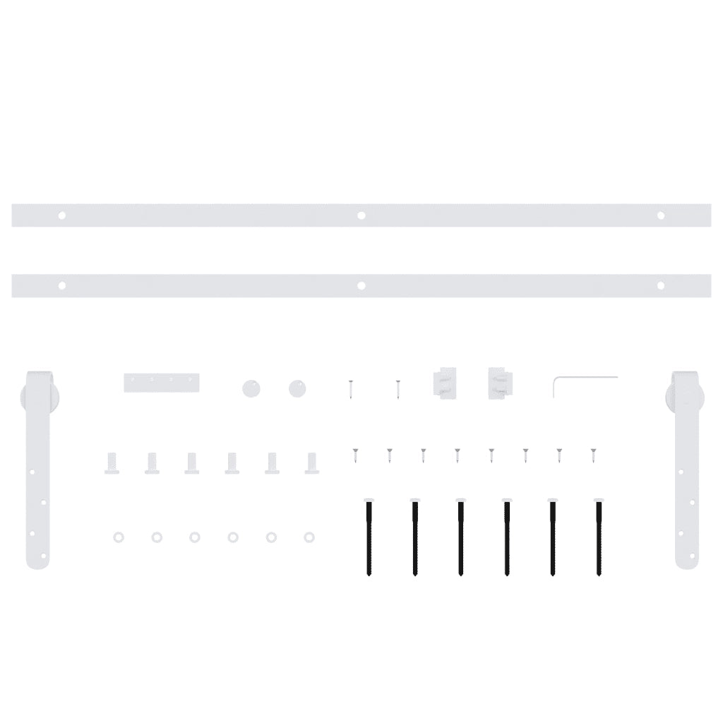 Kit Mini Anta Scorrevole in Acciaio al Carbonio Bianco 152 cm